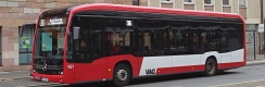 Elektrobus Mercedes-Benz eCitaro #161. Zajímavostí minimálně některých autobusů v Norimberku je tramvajový zvonek. Zda má i tento elektrobus ve své výbavě zvonek se nepodařilo dopátrat. |  28. 10. 2024