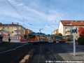 Tramvajová křižovatka u stanice Hagaskolan a ukázka zobrazení postavení výměny. | 21.10.2011