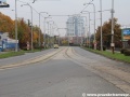 Pohled z blokové smyčky Pavlovičky na tramvajovou trať v Divišově ulici. | 14.10.2013
