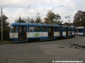 Poslední pohled na takřka půl hodiny v chladném počasí větrající vlak linky 5, vyčkávající na své cestující na Vřesinské. | 28.10.2011