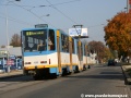 Zjednosměrněné vozy KT8D5, označené nově typem KT8D5.RN1 vypadají prostě divně. Určitě jsme zaujatí, ale k téhle tramvaji obousměrnost patří jak poklička na hrnec. Vůz ev.č.1509 upravený v roce 2007 z původního vozu z roku 1988 na lince 2 míjí zastávku Ředitelství Vítkovic. | 28.10.2011