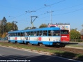 Tady nám ve společnosti linky společnosti Veolia 674 uhání osmička obsazená vozy T3R.P ev.č.919+1011 na Vřesinskou. | 19.10.2012