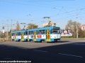 Křižovatkou u Intersparu projíždí dvojče T3R.P. ev.č.1004+937 na lince 7. | 19.10.2012