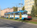 Souprava vozů T3SUCS ev.č.917+912 vypravená na linku 7 uhání od Kina Luna do Výškovic. | 19.10.2012