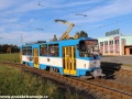 Vůz T6A5 ev.č.1118 ve smyčce Martinov. | 20.10.2012