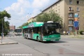 U zastávky Autobusové nádraží zachycený trolejbus Škoda 28Tr #405 následovaný autobusem Iveco Crossway LE CITY 12M #64. | 4.6.2018