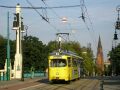 V centru města to secondhandové tramvaji Düwag GT6 ev.č.601 velice sluší. Most Teatralny v 19. hodin večer | 16.-17.8. 2005