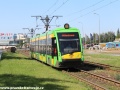 Vůz Solaris Tramino S105P ev.č.559 projíždí úsekem mezi zastávkami Smoluchowskiego a Węgorka. | 1.7.2012