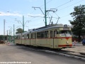 Vůz Düewag GT8 ev.č.699 projíždí přes výhybku do odstavné plochy Budziszyńska. | 1.7.2012
