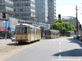 Zcela různé generace, koncepce i země původu - vozy Solaris Tramino S105P, RT6N1 a Düewag GT8 poblíž zastávky Gwarna. | 1.7.2012