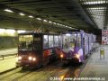 Setkání soupravy vozů T6A2 ev.č.2031+2032 se soupravou vozů T6A2 s řízeným vozem ev.č.2014 v podzemní stanici | 9.-10.3.2006