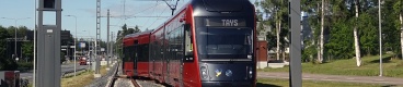 Vůz #02 na lince 1 obsloužil zastávku Tays a míří do konečné Kaupin kampus. | 4.8.2022