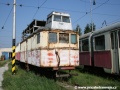 Pracovní vůz přestavěný z někdejšího vlečného vozu odstavený v depu Tatranských Elektrických Železnic v Popradu | 6.8.2007