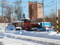 Zasněžené pracovní vozy TEŽ ve Starém Smokovci. | 29.1.2012