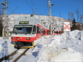 Dvojice jednotek 425.965-1+425.956-0 odjíždí ze Starého Smokovce do Popradu. | 29.1.2012