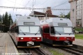 Dvojice jednotek 425 951-1+425 954-5 a 425 953-7+425 964-4 odstavené na Štrbském Plese. | 29.6.2017