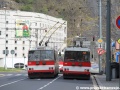 Porovnání zadních čel trolejbusů Škoda 15Tr02/6 ev.č.532 a 15Tr08/6 ev.č.549. | 4.4.2014