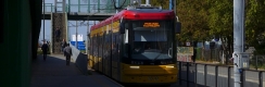 PESA 128 #3610 vyčkává v provizorní konečné zastávce Rzymowskiego. | 29.9.2017