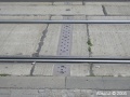 Druhá kolejová perlička z Wroclawi - takhle kolegové z Polska řeší odvodnění tramvajové trati na panelech BKV - zabudováním odvodňovače do krátkého panelu při výrobě. Nutno poznamenat, že tratě z panelů BKV jsou ve Wroclawi v dobrém stavu. | 17.8.2005