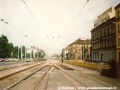 V září 1992 probíhala rekonstrukce křižovatky Hradčanská, s níž se svezla i část tratě ve směru k zastávkám Hradčanská | září 1992