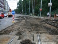 Demontovaná část kolejové konstrukce křižovatky Moráň | 3.9.2010]