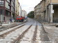 Část tratě v ulici Na Moráni je v prostoru zastávky Palackého náměstí uložena na betonové desce. | 7.9.2007
