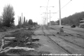 Pohled od budoucích zastávek Přístaviště z přeložky tramvajové tratě na stávající trať mířící do ulice Na Mlejnku. | říjen 1986