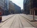Původní podoba tramvajové tratě v prostoru zastávek Bílá labuť | 15.7.1995