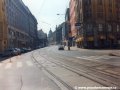 Původní podoba tramvajové tratě v ulici Na Poříčí z panelů BKV | 15.7.1995