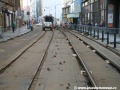Ve Spálené ulici probíhá rozřezávání blokových kolejnic B1 a jejich následná demontáž z velkoplošných panelů BKV již první den výluky | 26.7.2010