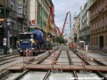 Vybetonovávání mezikolejnicového prostoru tramvajové tratě v Národní ulici | 9.8.2010