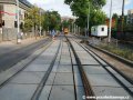 Rekonstruovaná tramvajová trať v ulici Na Slupi v navazujícím úseku ke křižovatce Albertov. | 12.6.2007