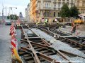 Montáž nové kolejové konstrukce křižovatky Palackého náměstí. | 28.8.2007