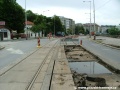 Na Podolském nábřeží mezi Vyšehradským tunelem a Podolskou vodárnou došlo zatím k odstranění pouze koleje z centra