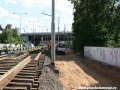 Poslední část koleje z centra u zastávky Přístaviště byla ještě uložená na dřevěných pražcích s montovanými styky, i ta bude nahrazena. | 8.7.2011