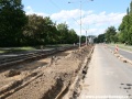 Odfrézovaný spodek tramvajové tratě u Kublova. | 8.7.2011