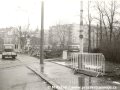 Dočasná smyčka Pod Palmovkou v pohledu na vjezdovou kolej od Libeňského mostu | 14.12.1986