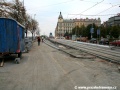 Výstavba rozšířeného ostrůvku zastávky Palackého náměstí směrem k Výtoni. | 3.10.2007