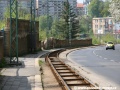 V mezistaničním úseku Textilana - U lomu v Liberci nalezneme zbytky přejezdů přes tramvajovou trať v S49. Prostor mezi kolejnicemi byl původně vyasfaltován | 24.4.2009