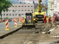 Práce mezi zastávkou Husinecká a křižovatkou Bulhar. | 7.8.2004