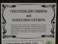 Cimrmanův most je součástí Cyklostezky Járy Cimrmana aneb na kole okolo Liptákova, jak o tom informuje navigační tabule poblíž nového, provizorního mostu | 24.7.2008