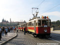 V čele expozice na Mánesově mostě stála souprava motorového vozu ev.č.412 a vlečných vozů 1200+1201 | 22.9.2007
