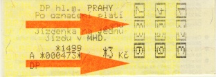 Novým automatům Mikroelektronika se nevyhýbaly v počátku provozu vady tisku, což dokládá text na jízdence v hodnotě 3,- Kč zakoupené na jaře 1996.