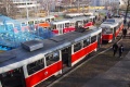 Setkání tramvají vycházejících z koncepce vozů T3 ve smyčce Královka během slavnostního zahájení provozu linky 23. | 25.3.2017