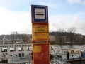 Označník zastávky Podolská vodárna náhradní lodní dopravy X-21. | 22.11.2008