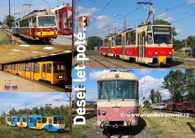 Titulní stránka nástěnného kalendáře Pražských tramvají 2018 Deset let poté…