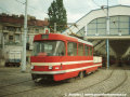 Poslední obrázek představuje nákladní pracovní vůz T3M ev.č.5572. Sice již nemá hydraulickou ruku, ale stále slouží jako služební ve vozovně Pankrác. Za osm let bude přestavěn na sněhový pluh | 23.7.1997