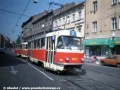 Poblíž Anděla byla ve Štefánikově ulici pořízena i fotografie soupravy vozů T3 ev.č.6627+6625 na lince 9. Tato souprava byla vypravena z vozovny Žižkov | 12.5.1998