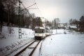 Směrem do Jablonce byla v blízkosti zastávky Proseč, škola (dnes Za tratí) zachycena i souprava T3M.04 #82+#83 tvořená původními pražskými vozy T3 #6238 a #6241. | 23.12.1998