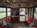 Interiér tramvaje T3 ev.č.203 nabízí ukázku původních dvířek kabiny řidiče tzv. lítačky, pozdější je pouze plexisklo nad dvířky. Vůz je z roku 1970 a byl dodán jako náhrada tramvaje typu T1 z roku 1956. Zajímavé je též koženkové oblepení interiéru současně s krémovými novými dveřmi, odpovídající podobě pražských vozů řad 68xx a 69xx. Vůz ev.č.203 je od roku 2001 vyřazen | 31.7.1997